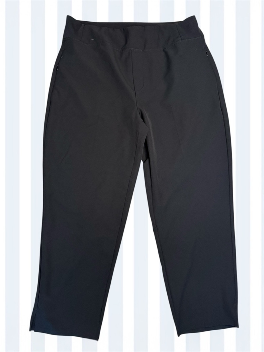 Kirkland Signature Women's Pull On Black Ankle Stretch Pants sz L